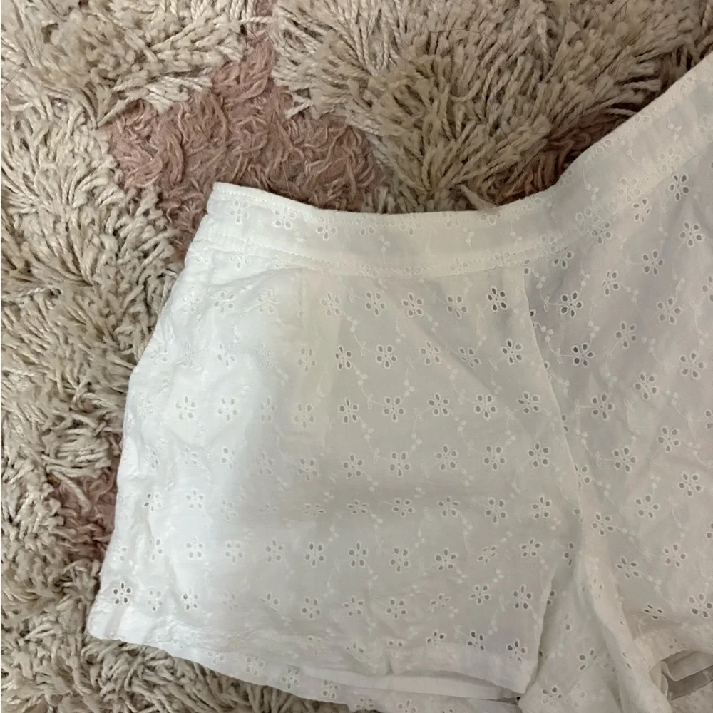 Ralph Lauren Kids White Eyelet Shorts